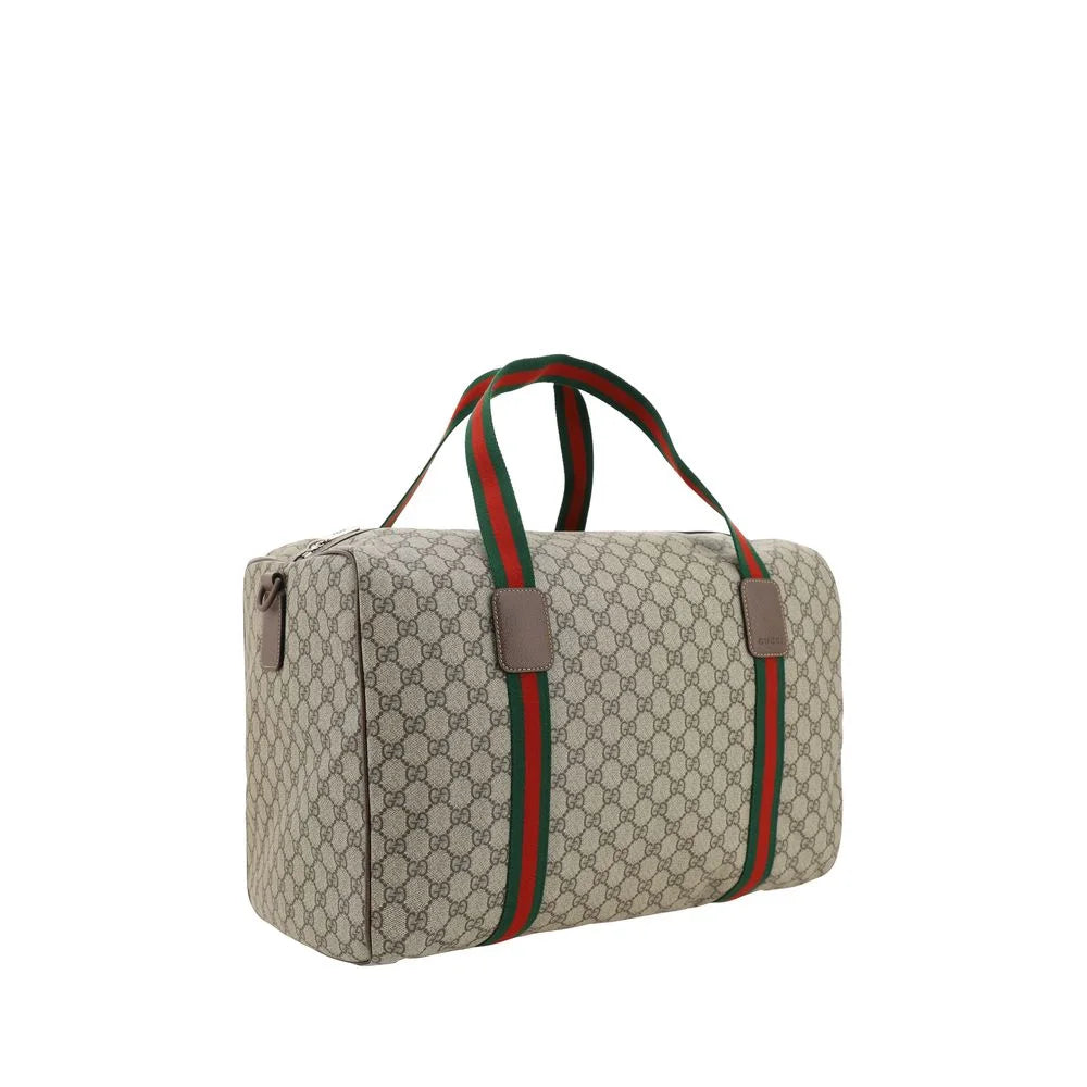 Cotton GG Travel Bag with Iconic Two-Tone Web Pattern by Gucci