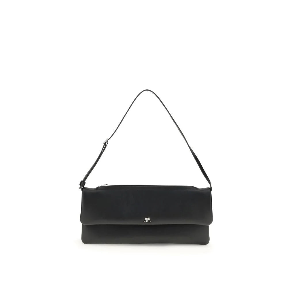Courrèges Black Calf Leather Bos Taurus Shoulder Bag