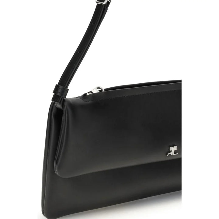 Courrèges Black Calf Leather Bos Taurus Shoulder Bag