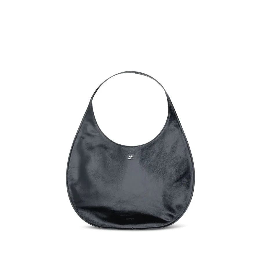 Courrèges Black Calf Leather Bos Taurus Shoulder Bag
