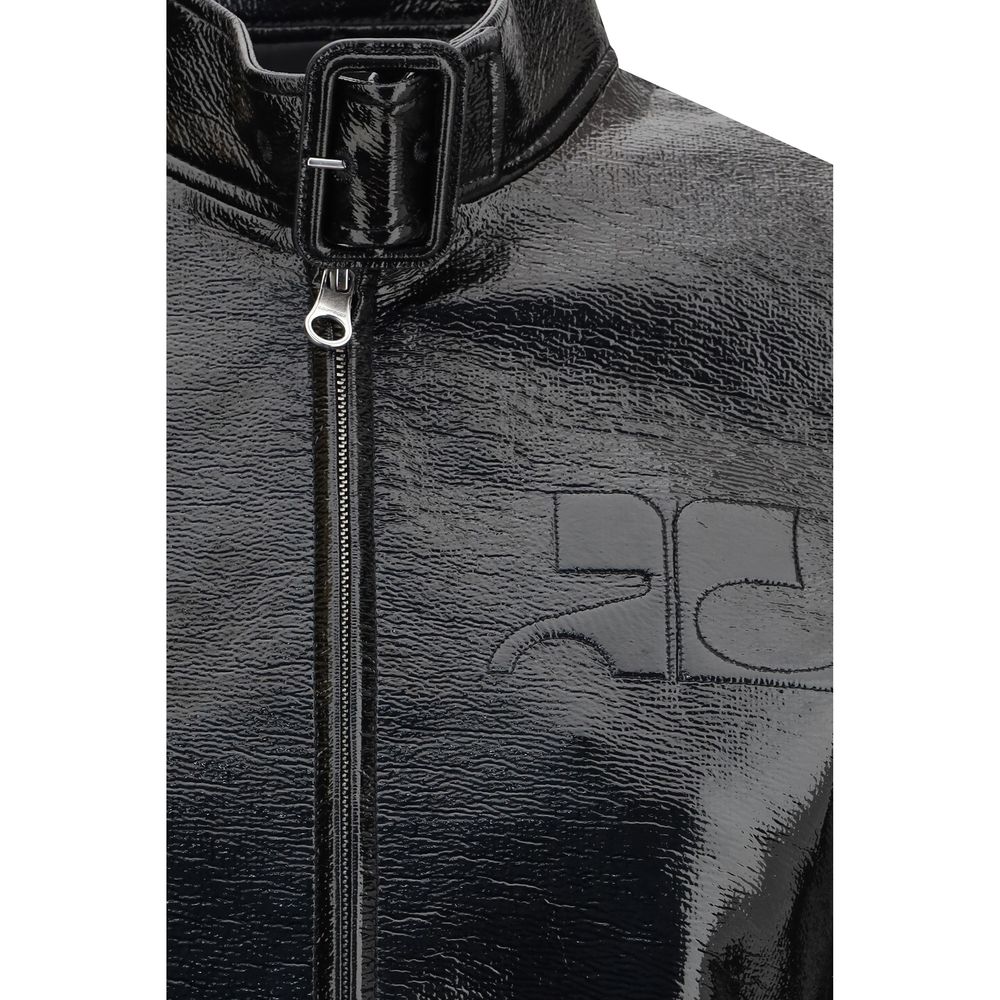 Courrèges Coats &amp; Jackets - Black Cotton Full-Length Jacket