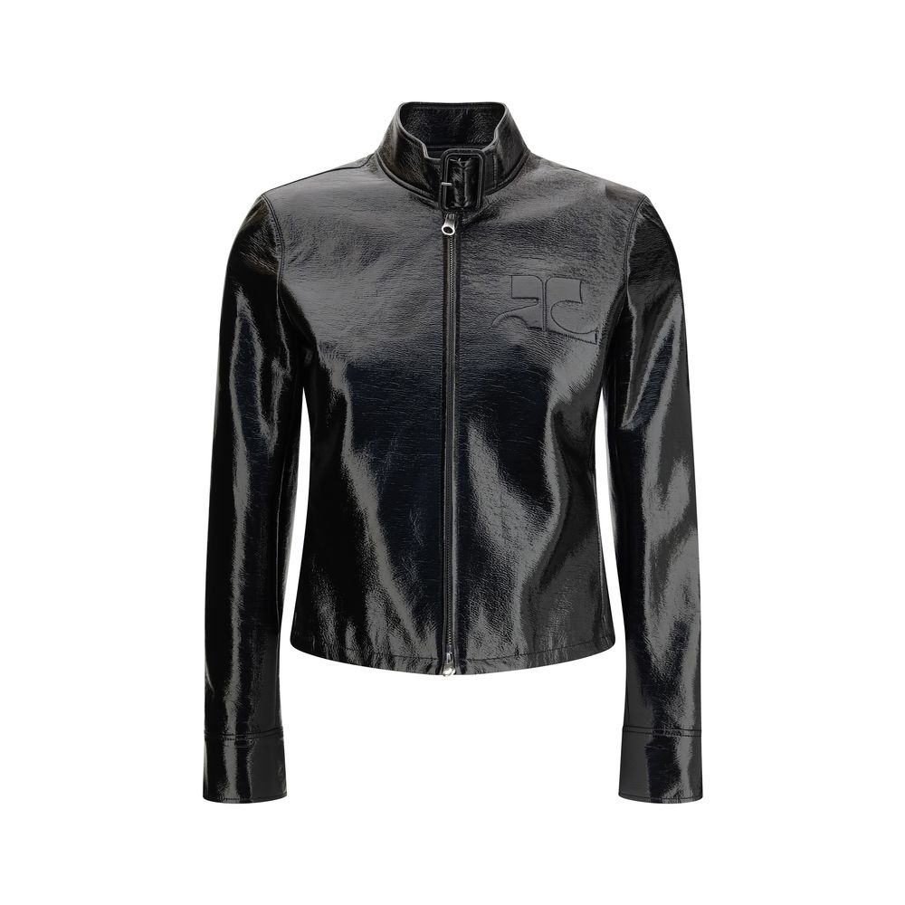 Courrèges Coats &amp; Jackets - Black Cotton Full-Length Jacket