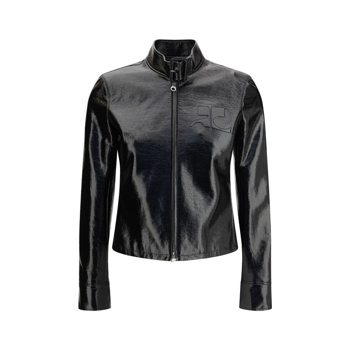 Courrèges Coats &amp; Jackets - Black Cotton Full-Length Jacket