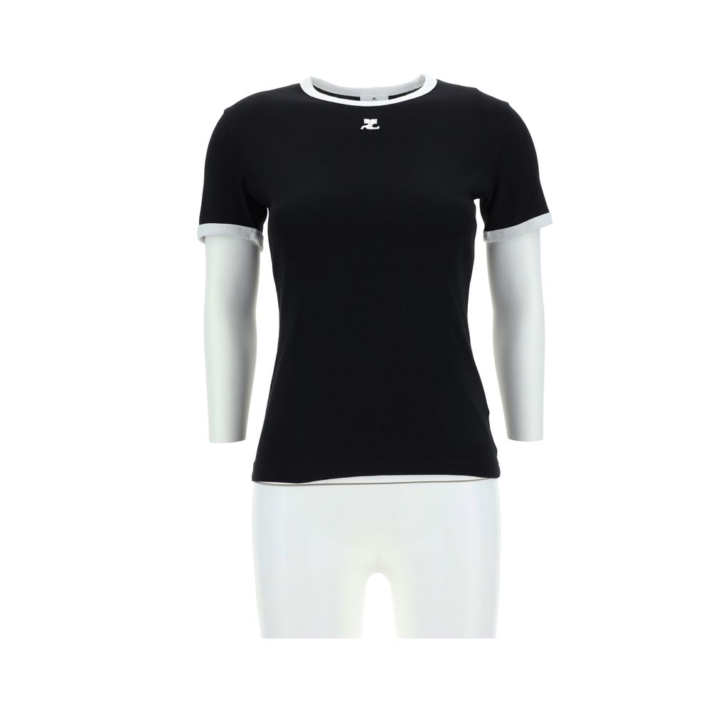 Courrèges - Black Cotton T-Shirt