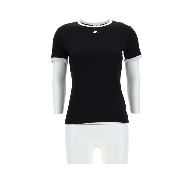 Courrèges - Black Cotton T-Shirt