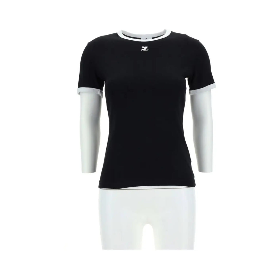 Courrèges Black Cotton T-shirt