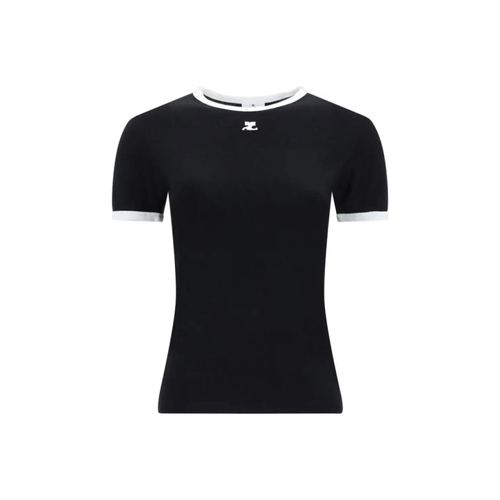 Courrèges Black Cotton T-shirt