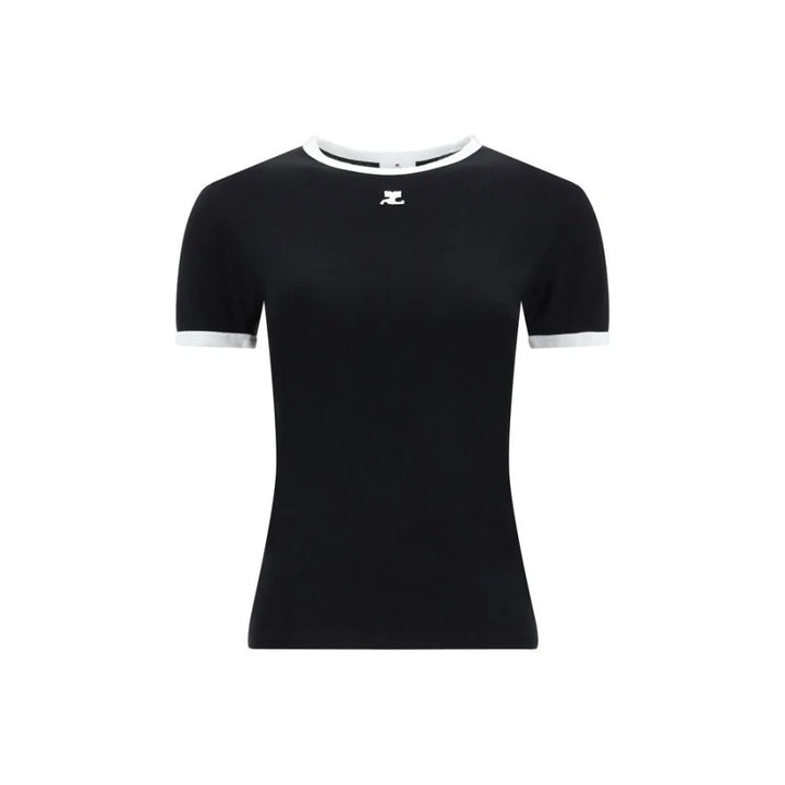 Courrèges Black Cotton T-Shirt