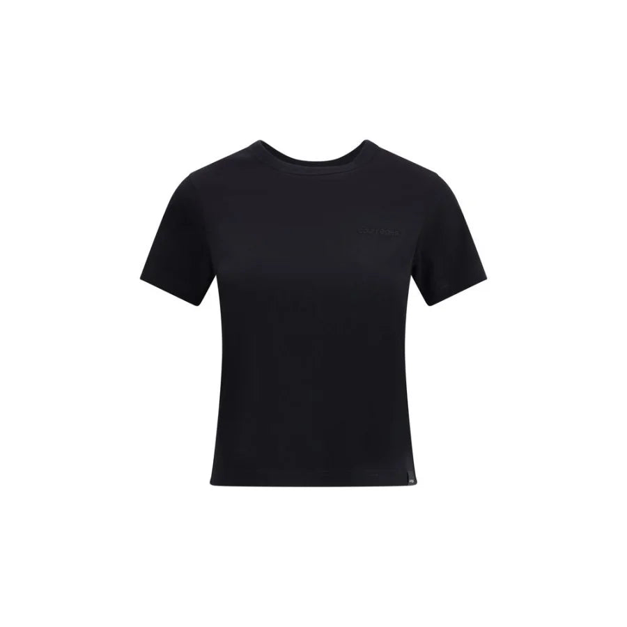 Courrèges Black Cotton T-Shirt