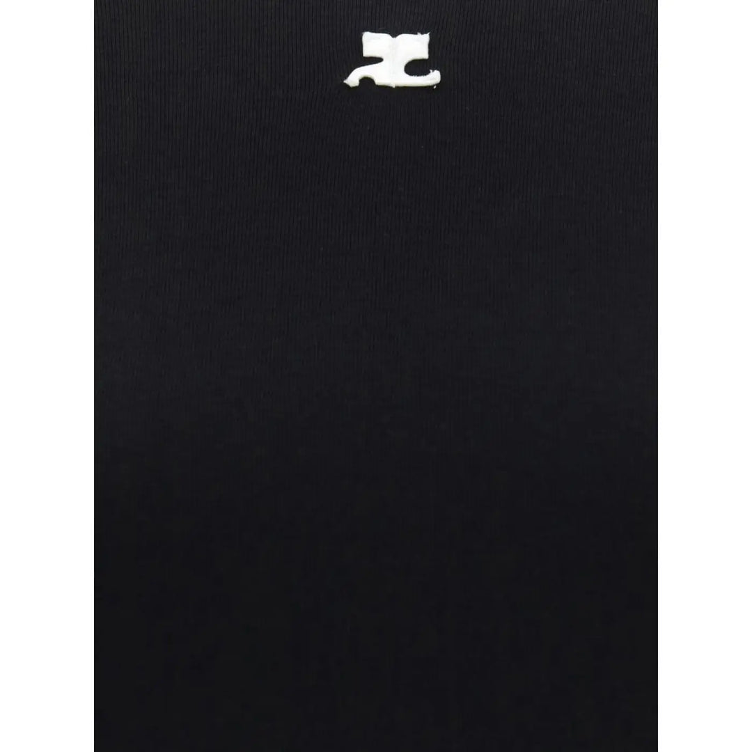 Courrèges Black Cotton T-Shirt