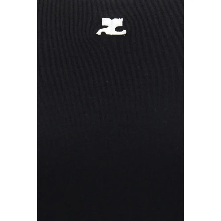 Courrèges Black Cotton T-Shirt