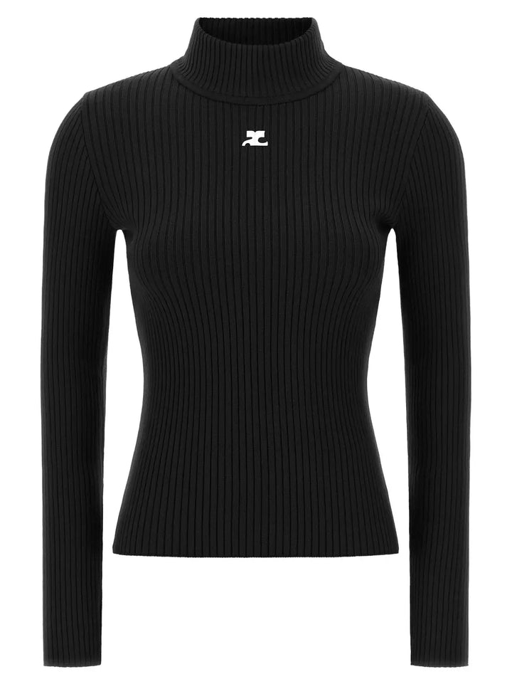 Courrèges Black Viscose Cardigan