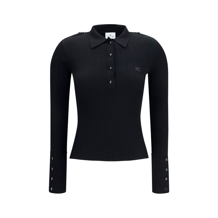 Courrèges - Black Viscose Polo Shirt