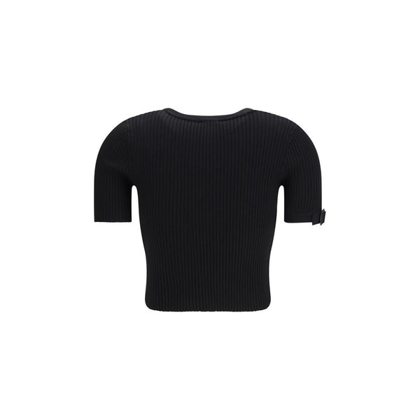 Courrèges - Black Viscose T-Shirt