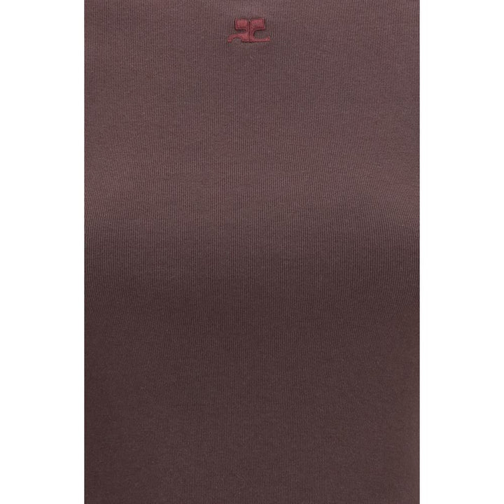 Courrèges - Brown Cotton T-Shirt