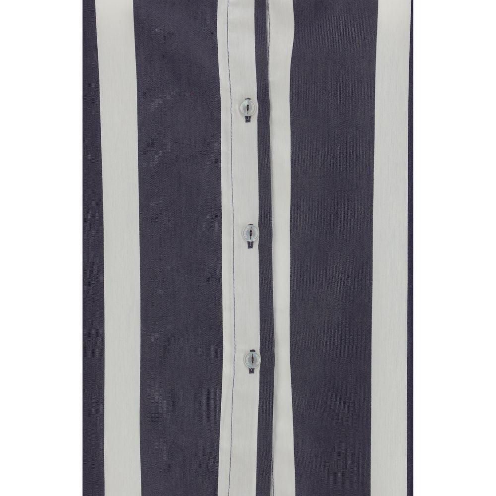 Cruna Shirts - Blue Viscose Pattern Shirt