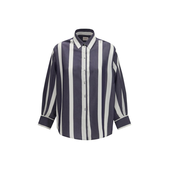 Cruna Shirts - Blue Viscose Pattern Shirt