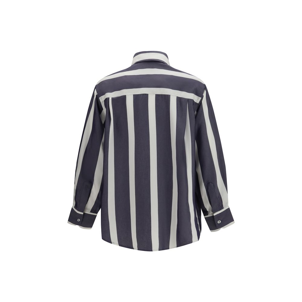 Cruna Shirts - Blue Viscose Pattern Shirt