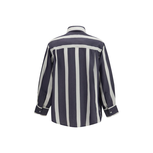 Cruna Shirts - Blue Viscose Pattern Shirt