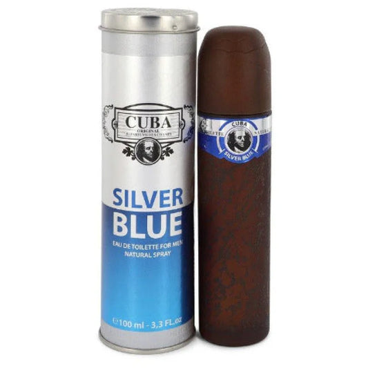 Cuba Silver Blue Masculine Eau de Toilette with Jasmine Woods Men’s Cologne