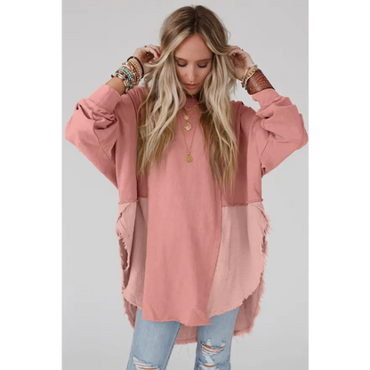 Elevate Your Style with the Curved Hem Dolman Sleeve Top Clothing Tops Trendsi