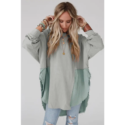 Elevate Your Style with the Curved Hem Dolman Sleeve Top Clothing Tops Trendsi