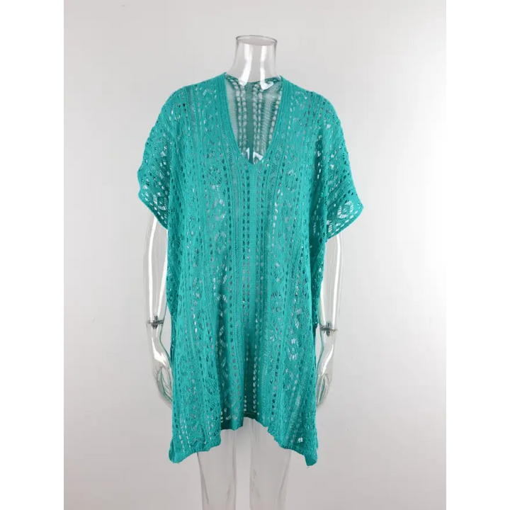 Beach Ready Cutout Tassel V Neck Cover Up Trendsi