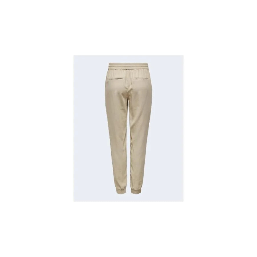 Only Beige Viscose Casual Pants