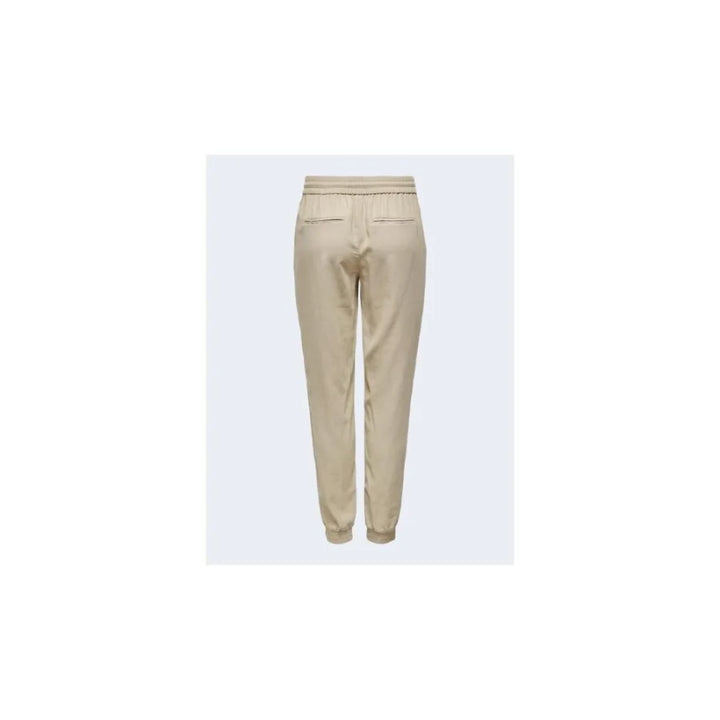 Only Beige Viscose Casual Pants