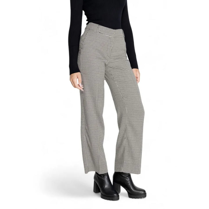 Only Black Polyester Flared Pants