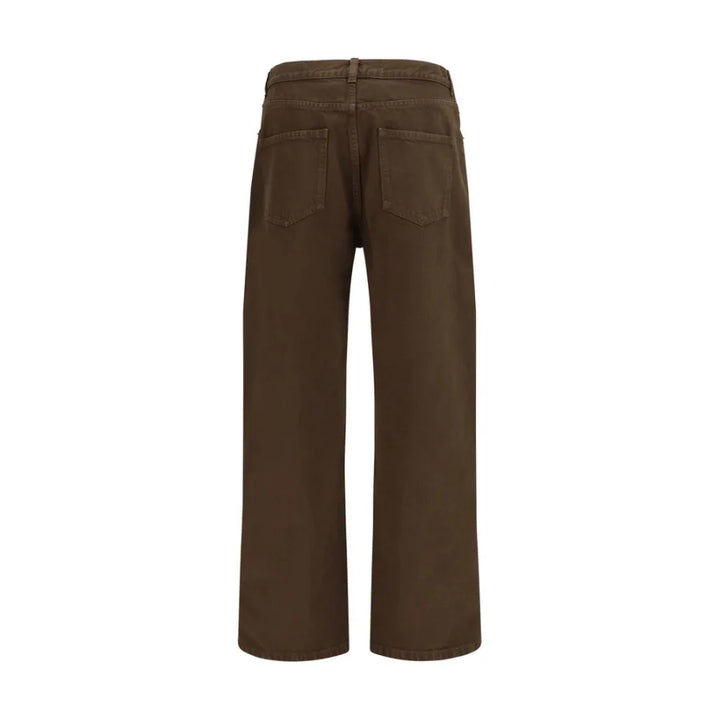 The Row Brown Cotton Straight-Leg Jeans