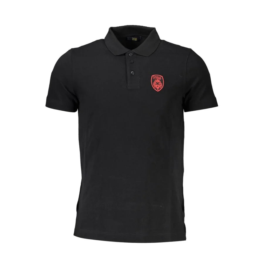Cavalli Class Nero Cotton Men Polo