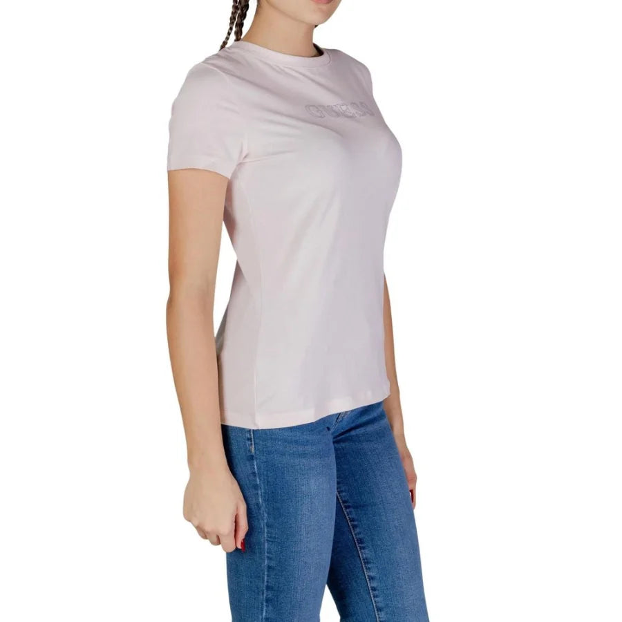 Guess Active Pink Cotton T-Shirt