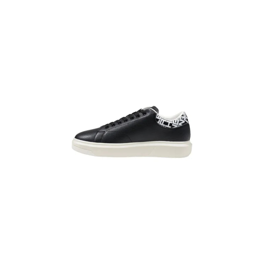 Armani Exchange Black And White Leather Low Top Sneakers