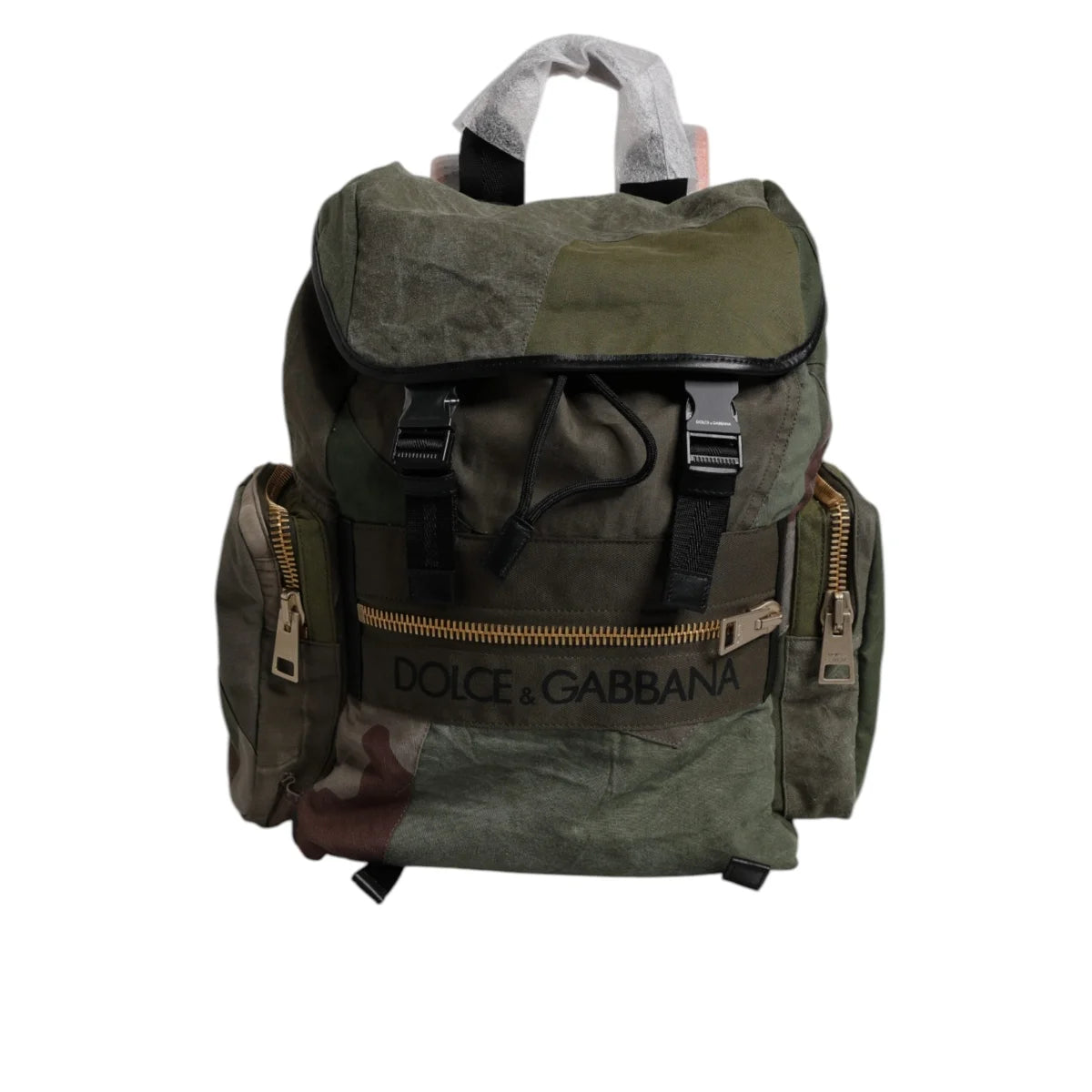 Dazzling Dolce Gabbana Military Green Drawstring Closure Backpack Bag &