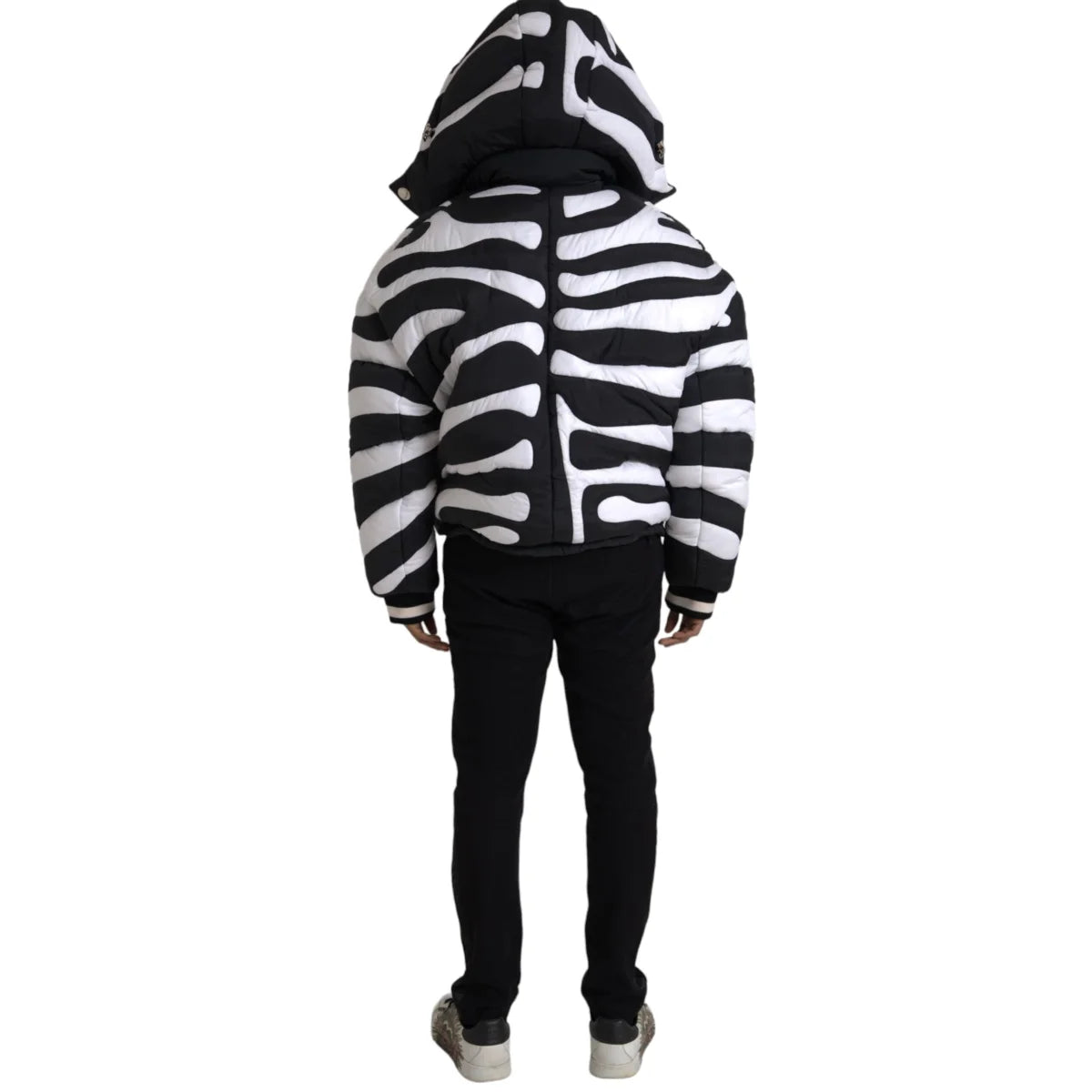 Dazzling Dolce Gabbana Multicolor Puffer Jacket with Hood and Logo &