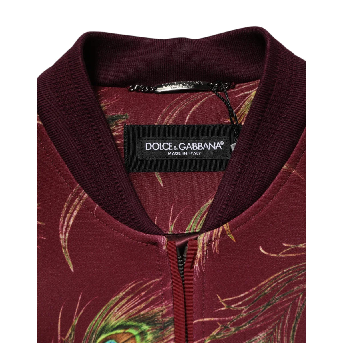 Dazzling Dolce Gabbana Peacock Print Bomber Jacket for Men &