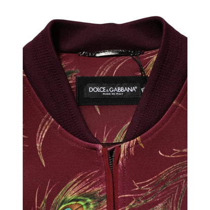Dazzling Dolce Gabbana Peacock Print Bomber Jacket for Men &