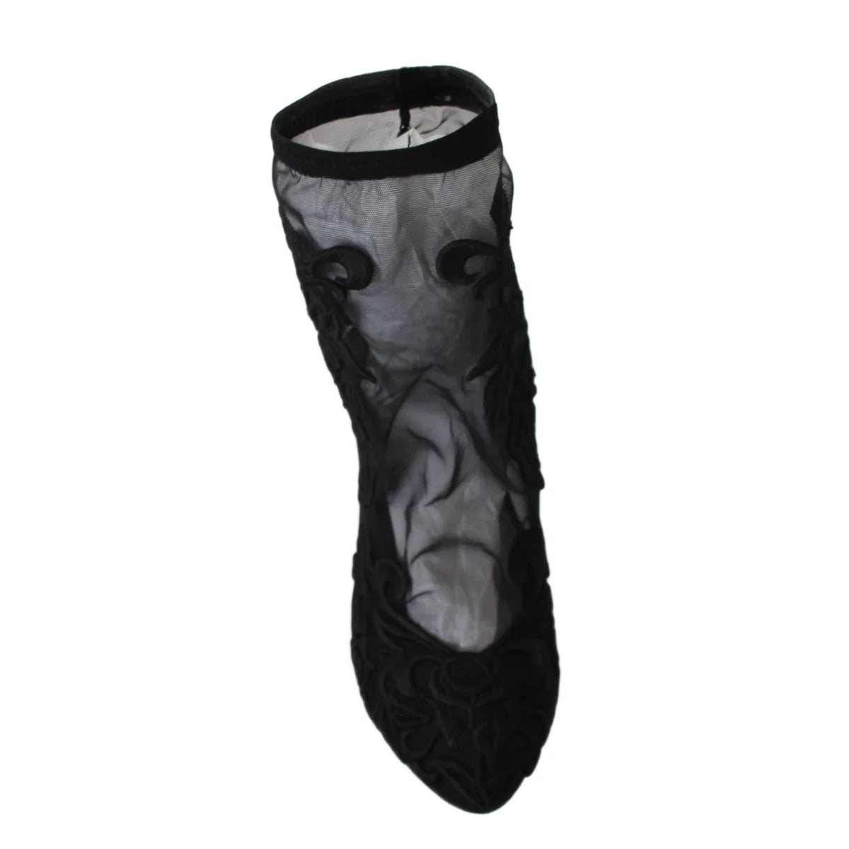 Dazzling Dolce Gabbana Rose Embroidered Stiletto Socks &