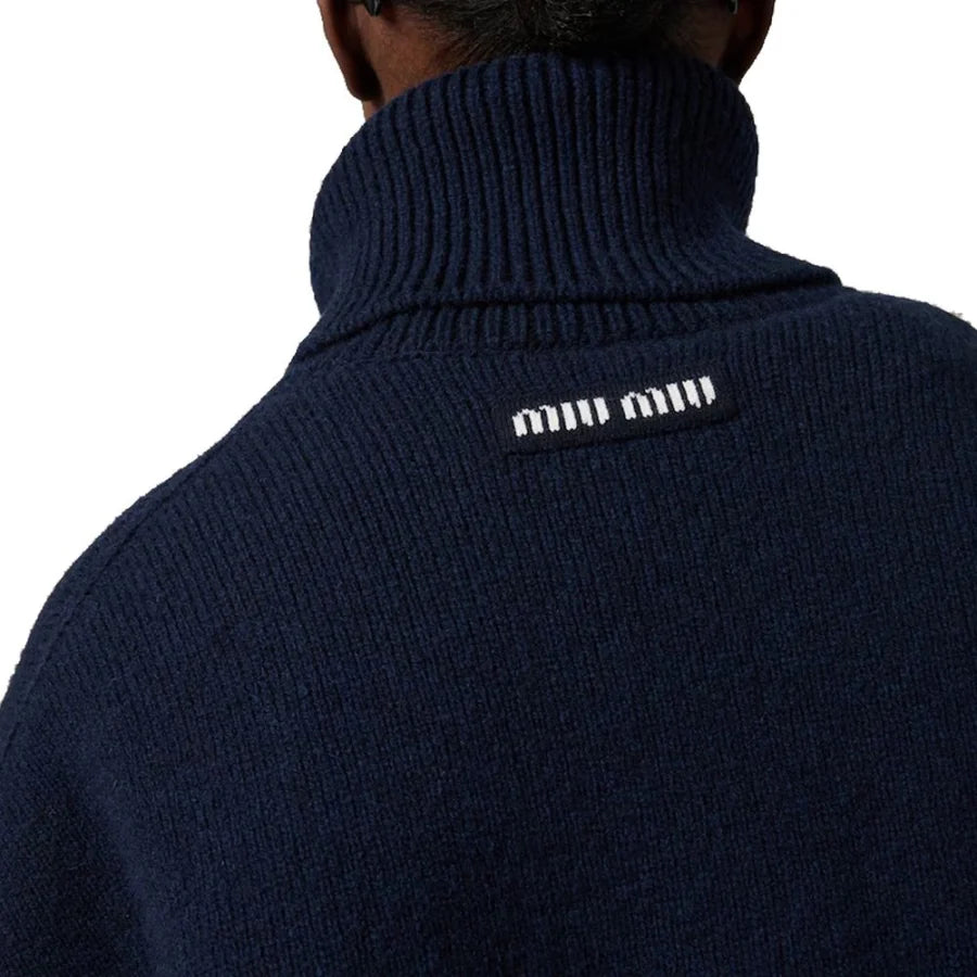 Miu Blue Cashmere Turtleneck