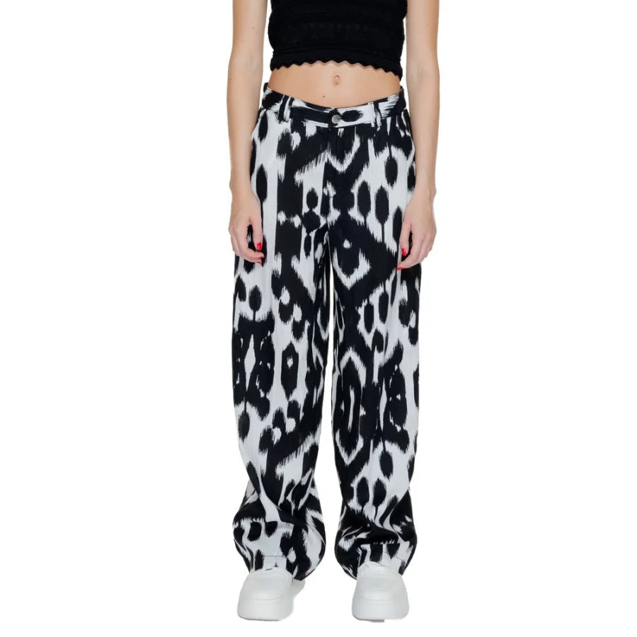 Street One Black Linen Casual Pants