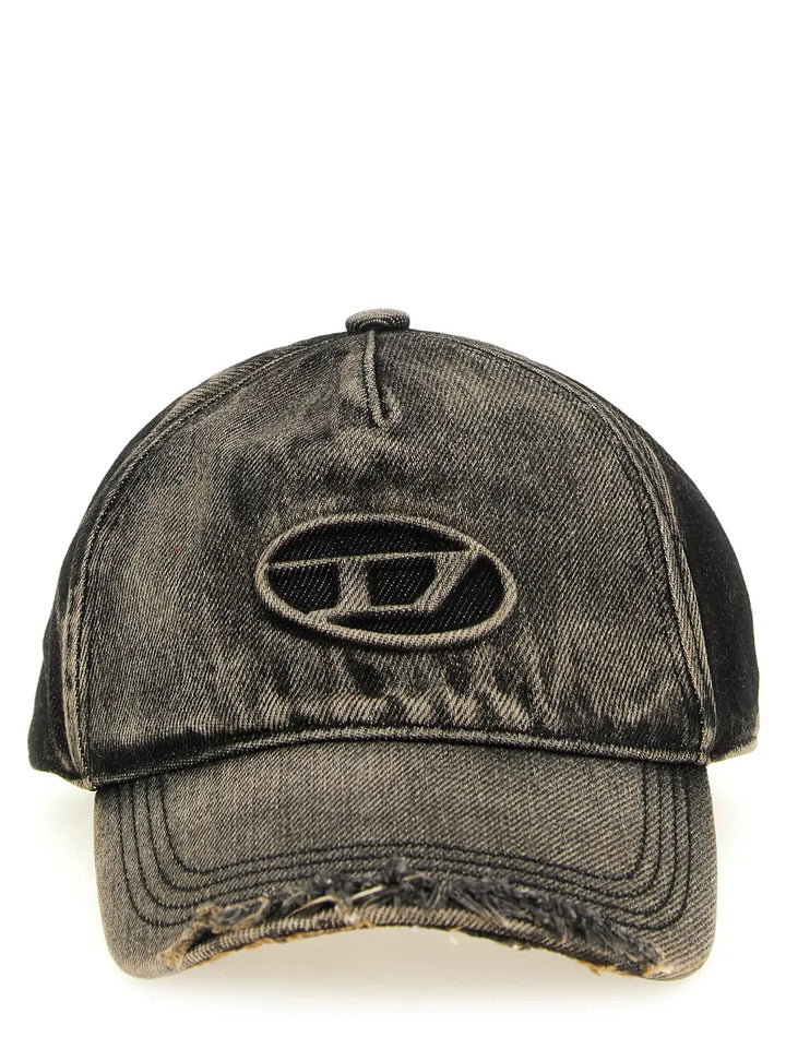 Diesel Black Cotton Cap (baseball Hat)