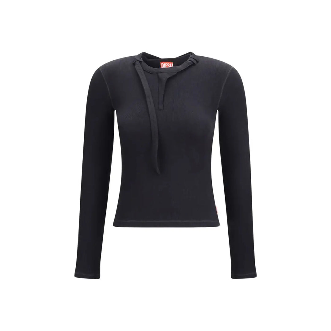 Diesel Black Cotton Long Sleeve T-Shirt