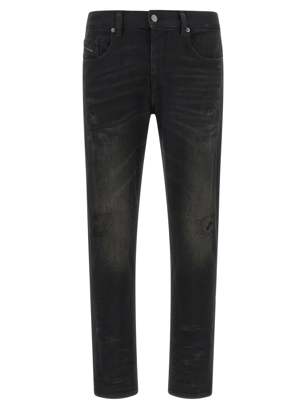 Diesel Black Cotton Tapered Jeans