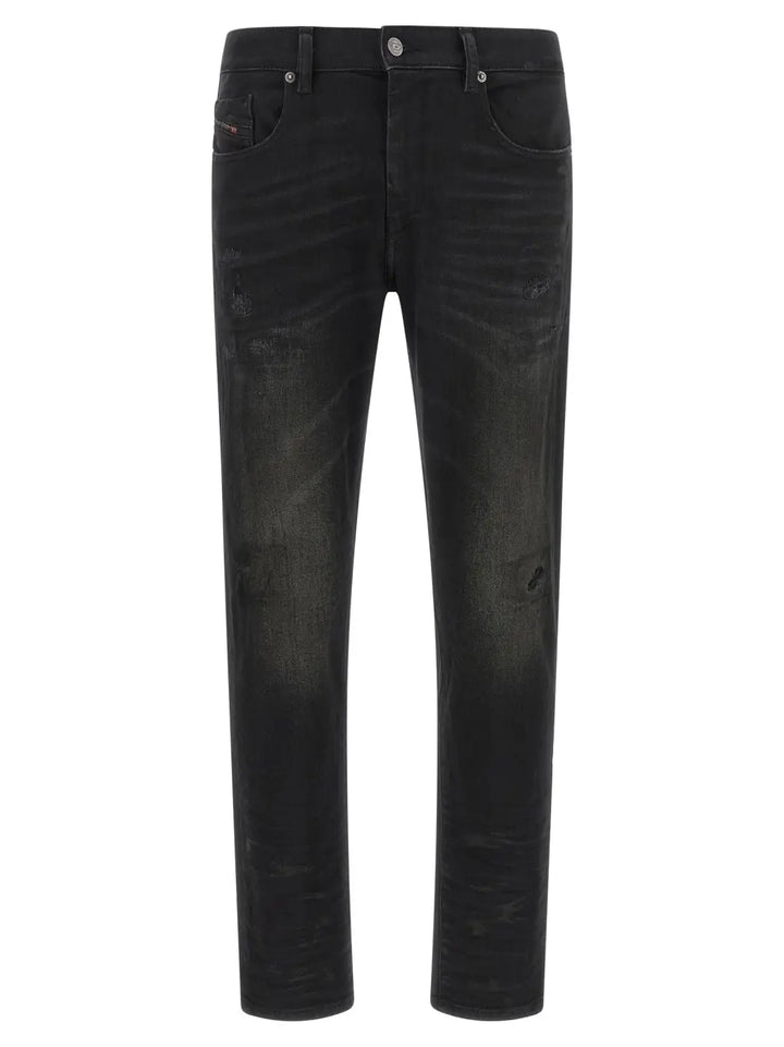 Diesel Black Cotton Tapered Jeans