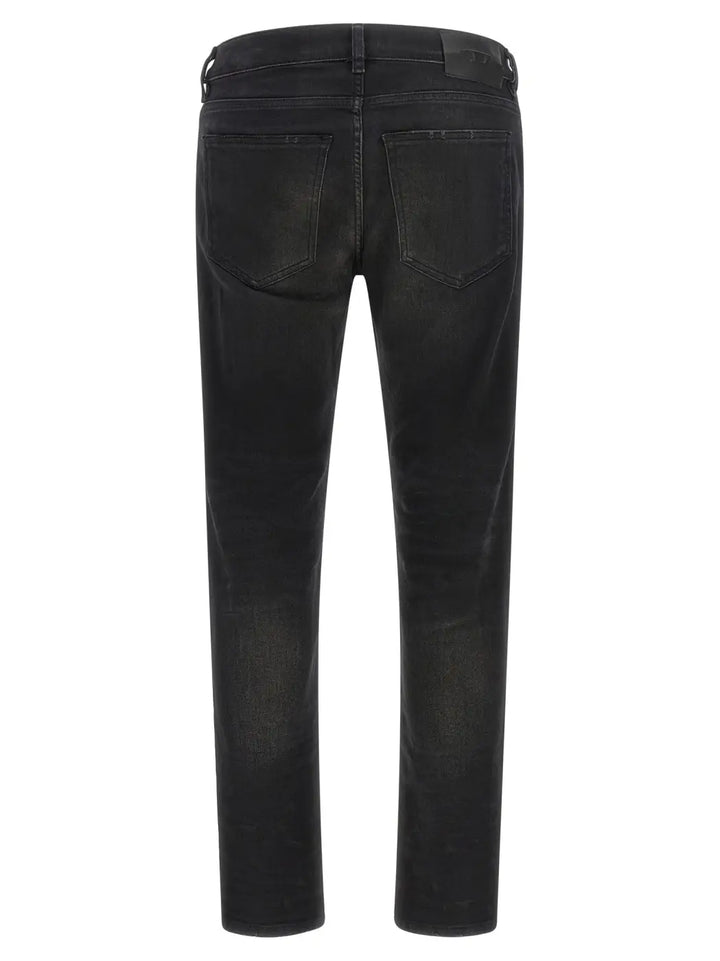 Diesel Black Cotton Tapered Jeans