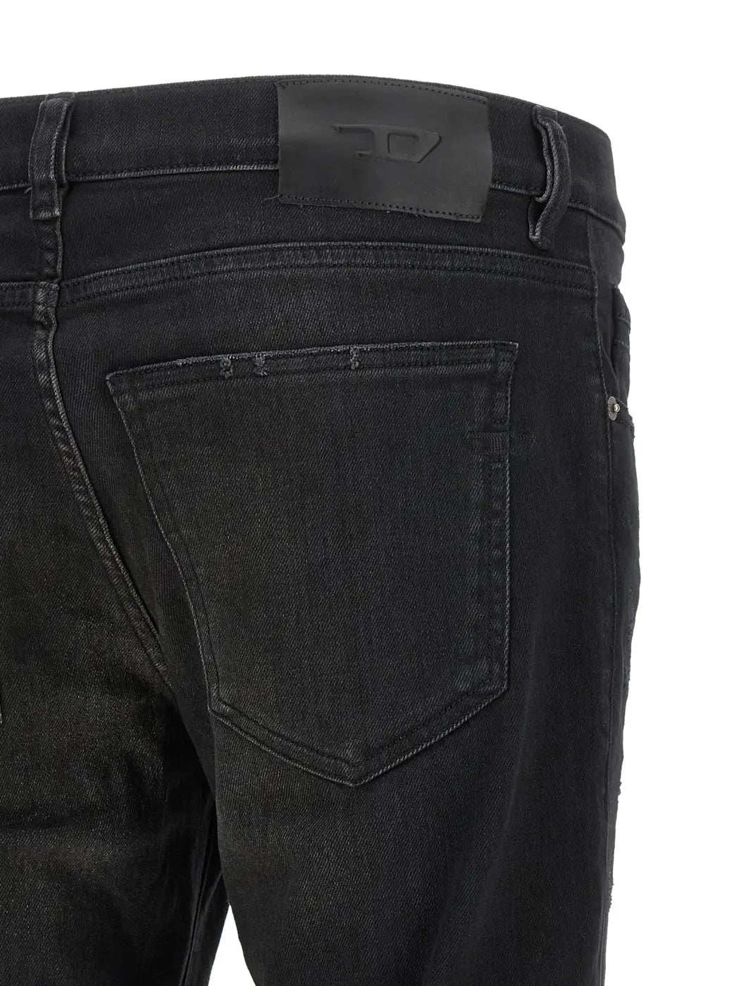 Diesel Black Cotton Tapered Jeans