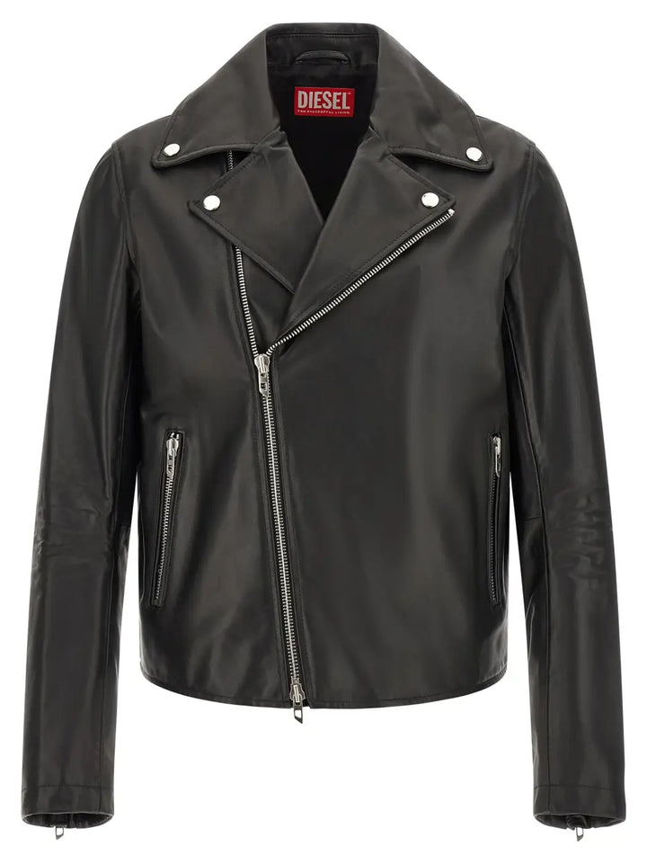 Diesel Black Cowhide Leather Jacket