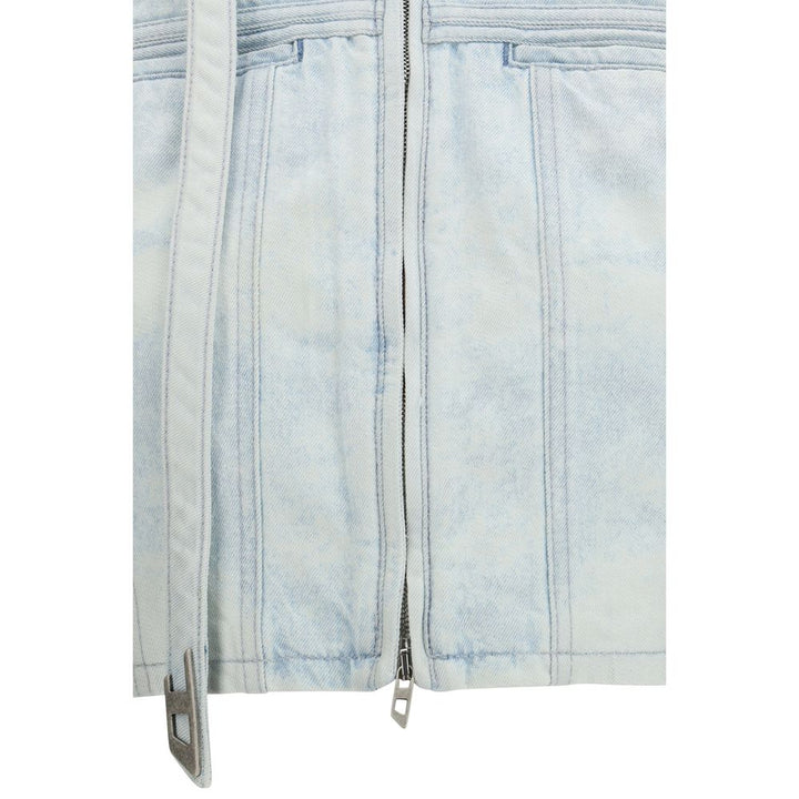 Diesel Trucker Jackets - Blue Cotton Biker Jacket