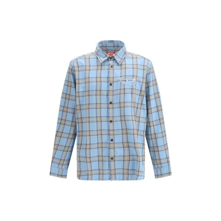 Diesel Blue Cotton Pattern Shirt